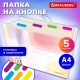 Папка-органайзер на кнопке 5 отделений, BRAUBERG 'Extra', А4, пастельные узоры, 274100