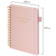 Бизнес-тетрадь на гребне А5 148х216 мм, BRAUBERG 'Calipso' под кожу, резинка, клетка, 80 л., розовая, 116251