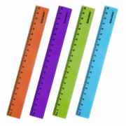 Линейка пластиковая 20 см, BRAUBERG 'NEON', ассорти, пакет, 210773