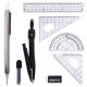 Готовальня STAFF 'College' 9 предметов: циркуль 120 мм, чертежные принадлежности, механический карандаш, пластиковый пенал, 210863