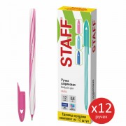 Ручка шариковая STAFF 'CANDY PASTEL', синяя, ВЫГОДНЫЙ КОМПЛЕКТ 12 шт., узел 0,6 мм, линия 0,3 мм, 144237