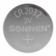 Батарейки литиевые SONNEN Lithium CR2032, 'таблетки, дисковые, кнопочные', КОМПЛЕКТ 2 шт., блистер, 457141