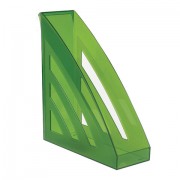 Лоток вертикальный для бумаг BRAUBERG 'Office style', 245х90х285 мм, тонированный зеленый, 237284