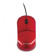 Мышь проводная SONNEN М-2241R, USB, 1000 dpi, 2 кнопки + 1 колесо-кнопка, оптическая, красная, 512635