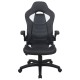 Кресло компьютерное BRABIX 'Skill GM-005', откидные подлокотники, экокожа, черное/белое, 532493