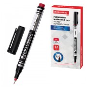 Маркер перманентный BRAUBERG 'Jet', КРАСНЫЙ, супертонкий металлический наконечник 0,5 мм, 150509