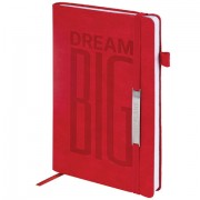 Ежедневник недатированный А5 138х213 мм BRAUBERG 'BeStyle', под кожу, резинка, держатель, 160 л., красный, 116217
