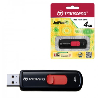 Флеш-диск 4 GB, TRANSCEND JetFlash 500, USB 2.0, черный, TS4GJF500