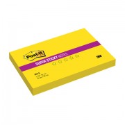 Блок самоклеящийся (стикер) POST-IT Super Sticky, 76х127 мм, 90 л., неоновый желтый, 655-S