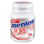 Жевательная резинка MENTOS Pure White (Ментос) 'Клубника', 54 г, банка, 67842