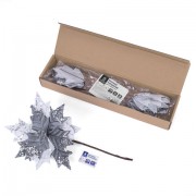 Украшение елочное КОМПЛЕКТ 3 шт., 'Цветок', диаметр 22 см, длина 20 см, серебро, ЗОЛОТАЯ СКАЗКА, 592418