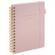 Бизнес-тетрадь на гребне А5 148х216 мм, BRAUBERG 'Calipso' под кожу, резинка, клетка, 80 л., розовая, 116251