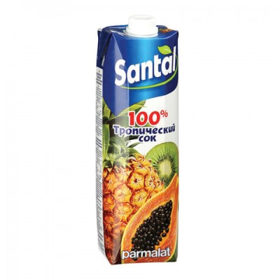 Сок SANTAL (Сантал), тропические фрукты, 1 л, для детского питания, тетра-пак, 547722