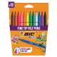 Фломастеры BIC 'Kids Visa', 12 ЦВЕТОВ, суперсмываемые, вентилируемый колпачок, европодвес, 889695, 888695