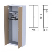 Шкаф для одежды 'Бюджет', 716х349х1810 мм, орех онтарио (КОМПЛЕКТ)