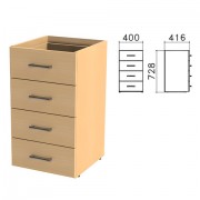 Тумба (каркас БЕЗ КРЫШКИ) приставная 'Монолит', 400х416х728 мм, 4 ящика, бук бавария, ТМ05.1