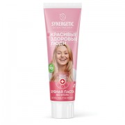 Зубная паста 100 г, SYNERGETIC 'Деликатное отбеливание', малина и мята, 201003