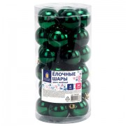 Шары ёлочные 30 шт., 4 см, 'Solid Color', пластик, ЗЕЛЕНЫЕ, глянец, ЗОЛОТАЯ СКАЗКА, 592500