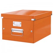 Короб архивный LEITZ 'Click & Store' M, 200х280х370 мм, ламинированный картон, разборный, оранжевый, 60440044