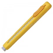 Ластик выдвижной PENTEL (Япония) 'Clic Eraser', 117х12х15 мм, белый, желтый держатель, ZE80-G