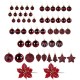 Шары елочные НАБОР 54 предмета 'Burgundy Style', пластик, бордо, ЗОЛОТАЯ СКАЗКА, 592591