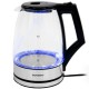Чайник электрический SONNEN KT-1807, 1,8 л, 2200 Вт, термостойкое стекло, внутренняя подсветка синяя, нержавеющая сталь, 455140