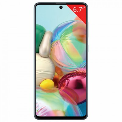 Смартфон SAMSUNG Galaxy A71, 2 SIM, 6,7”, 4G (LTE), 32/64 + 12 + 5 + 5 Мп, 128 ГБ, голубой, металл, SM-A715FZBMSER