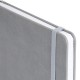 Блокнот А5 135x212 мм BRAUBERG 'Edge', под кожу, резинка, держатель, 80 л., клетка, серый, 117146