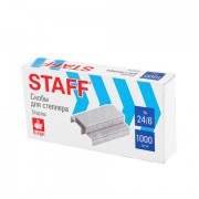 Скобы для степлера №24/6, 1000 штук, STAFF ECO, до 30 листов, 274045
