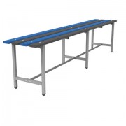 Скамья пластиковая влагостойкая на металлокаркасе 'СТ 4П', 2000х350х460 мм, регулируемые опоры, каркас металлический серый, сиденье пластик