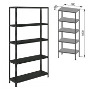 Стеллаж металлический BRABIX 'ГРАФИТ MS KD-180/40/70-5', лофт, 1800х700х400 мм, 5 полок, 291268, S240BR124593
