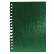 Блокнот МАЛЫЙ ФОРМАТ А6, 80 л., гребень, бумвинил 'METALLIC', клетка, HATBER, зеленый, 086313, 80ЗК6бвВ1гр
