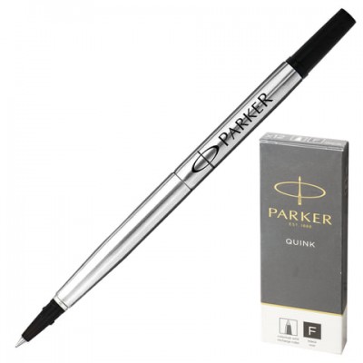 Стержень для ручки-роллера PARKER 'Quink RB', металлический 116 мм, линия письма 0,5 мм, черный, 1950277