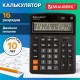 Калькулятор настольный BRAUBERG EXTRA-16-BK (206x155 мм), 16 разрядов, двойное питание, ЧЕРНЫЙ, 250475