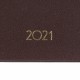 Еженедельник датированный 2021 МАЛЫЙ ФОРМАТ (95х155 мм) А6, BRAUBERG 'Select', балакрон, коричневый, 111565