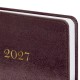 Ежедневник датированный 2027, А5, 138х213 мм, BRAUBERG 'Elegant', под кожу, застежка, бордовый, 118013