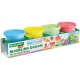 Пластилин-тесто для лепки BRAUBERG KIDS, 4 цвета, 560г, пастельные цвета, крышки-штампики, 106717