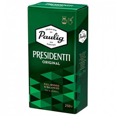 Кофе молотый PAULIG (Паулиг) 'President', натуральный, 250 г, вакуумная упаковка, 16567