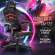 Кресло компьютерное BRABIX 'Shooter GM-123', 2 подушки, экокожа, черное/красное, 533190