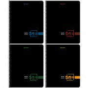 Тетради ДЭК А5 48 л. КОМПЛЕКТ 4 шт., BRAUBERG, гребень, клетка, глянцевый лак, 'Dark', 404662