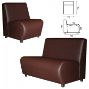 Кресло мягкое 'Клауд', 'V-600', 550х750х780 мм, без подлокотников, экокожа, коричневое
