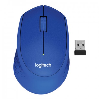 Мышь беспроводная LOGITECH M330, 2 кнопки+1 колесо-кнопка, оптическая, синяя, 910-004910