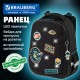 Ранец BRAUBERG PREMIUM, 2 отделения, с брелком, 'Space mission', LED ЛАМПОЧКИ, 38х29х16 см, 270599
