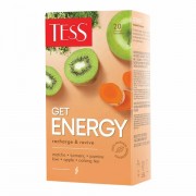 Чай TESS (Тесс) 'Get Energy', зеленый с ароматом киви и жасмина, 20 пакетиков по 1,5 г, 1670-12