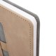 Блокнот А5, 148x218 мм, BRAUBERG 'Assistant', под кожу, 80 листов, держатель, клетка, серый, 118632