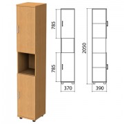 Шкаф полузакрытый 'Монолит', 370х390х2050 мм, цвет бук бавария (КОМПЛЕКТ)