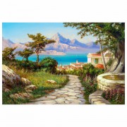 Картина стразами (алмазная мозаика), 60х80 см, ОСТРОВ СОКРОВИЩ 'Город у моря', без подрамника, 663870