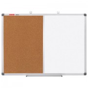Доска комбинированная: магнитно-маркерная, пробковая для объявлений 60х90 см, BRAUBERG Extra, 238183
