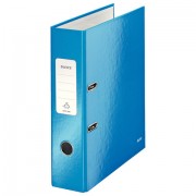 Папка-регистратор LEITZ 'WOW', механизм 180°, ламинированная, 80 мм, голубая, 10050036