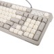Клавиатура проводная бесшумная USB, 102+98 клавиш, LED-подсветка, SONNEN K620, слоновая кость / серая, 513950